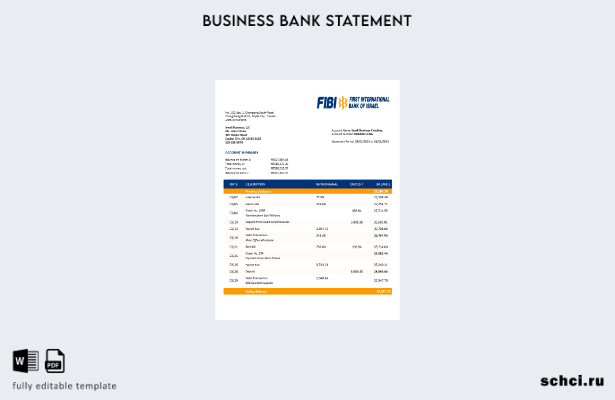 цифровая загрузка выписки по корпоративному счету банка FIBI Шаблон шаблона в фо